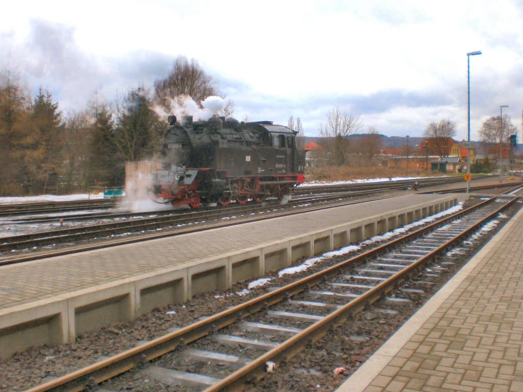 Rangierfahrt in Gernrode im Dezember 2009