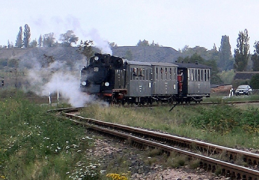 Zug kommt von Hettstedt, Oktober 2005