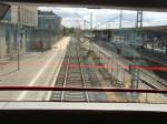 dessau-hbf/82493/blick-aus-dem-oberdeck-auf-den Blick aus dem Oberdeck auf den Bahnhof Dessau Hbf