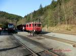 Harzquerbahn/195003/triebwagen-im-bhf-eisfelder-talmuehle Triebwagen im Bhf Eisfelder Talmhle