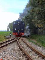 Lok 12  am Gleisende Siersleben, Oktober 2005